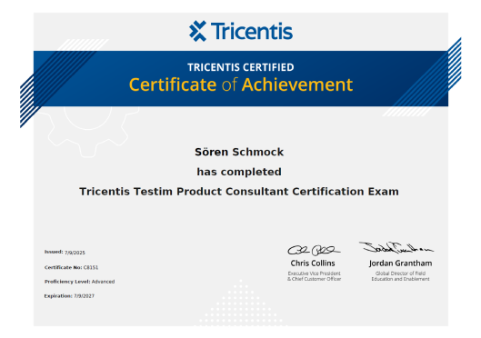 Tricentis Testim Product Consultant Certification